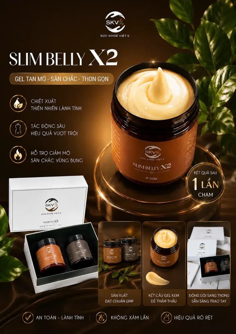 GEL TAN MỠ SLIMBELLY X2  - SĂN CHẮC - THON GỌN thumbnail 6