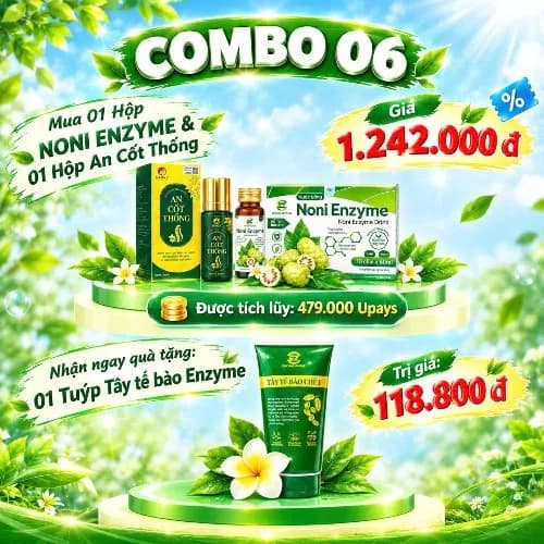 MUA COMBO 1 NONI ENZYME , 1 GEL AN CỐT THÔNG  TẶNG NGAY 1 MUỐI TẨY TẾ BÀO CHẾT thumbnail 1