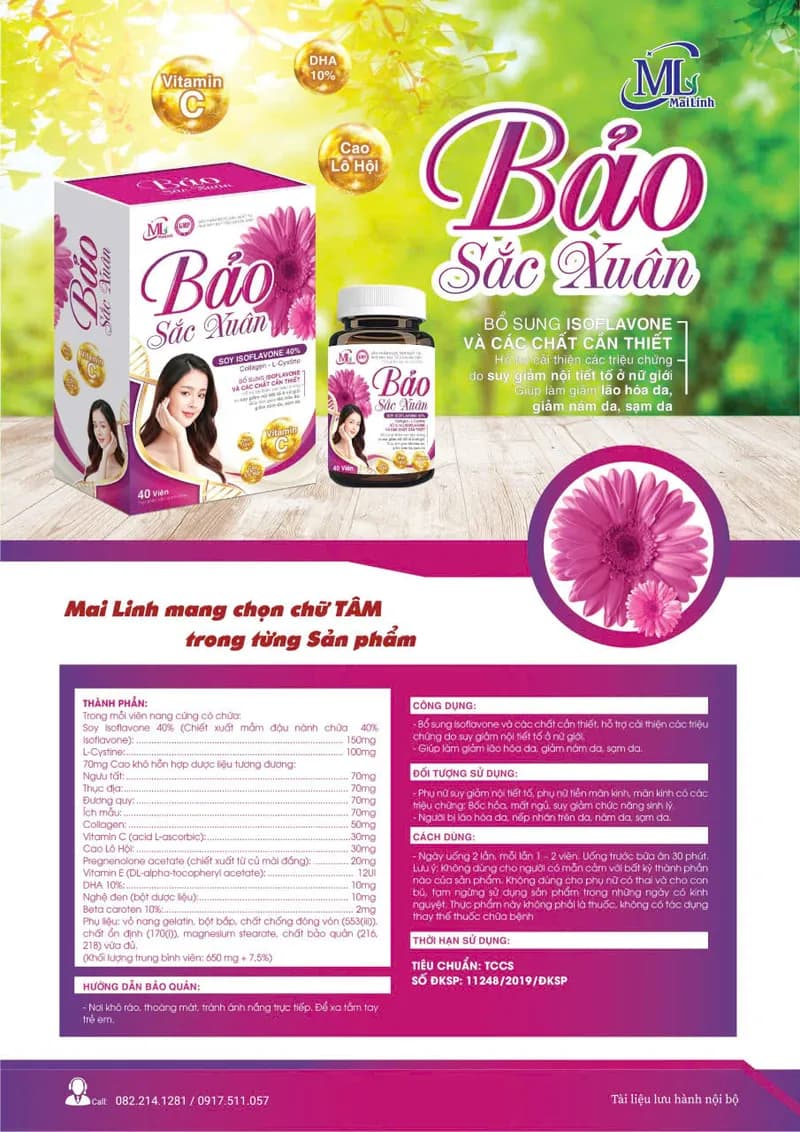 Bảo Sắc Xuân - Cân Bằng Nội Tiết Tố Nữ ( Hộp 40 Viên) thumbnail 2