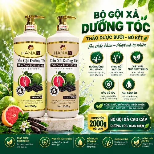Bộ gội xả thảo dược Hanay 2000ml thumbnail 1
