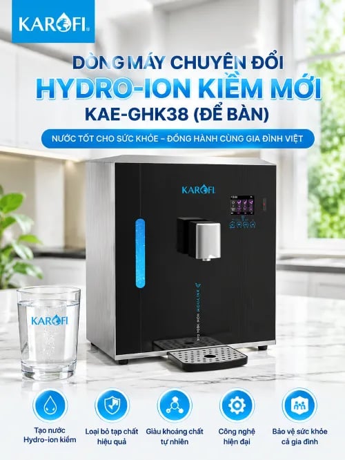 MÁY LỌC NƯỚC  CHUYỂN ĐỔI HYDRO-ION KIỀM MỚI KAE-GHK38 (ĐỂ BÀN)